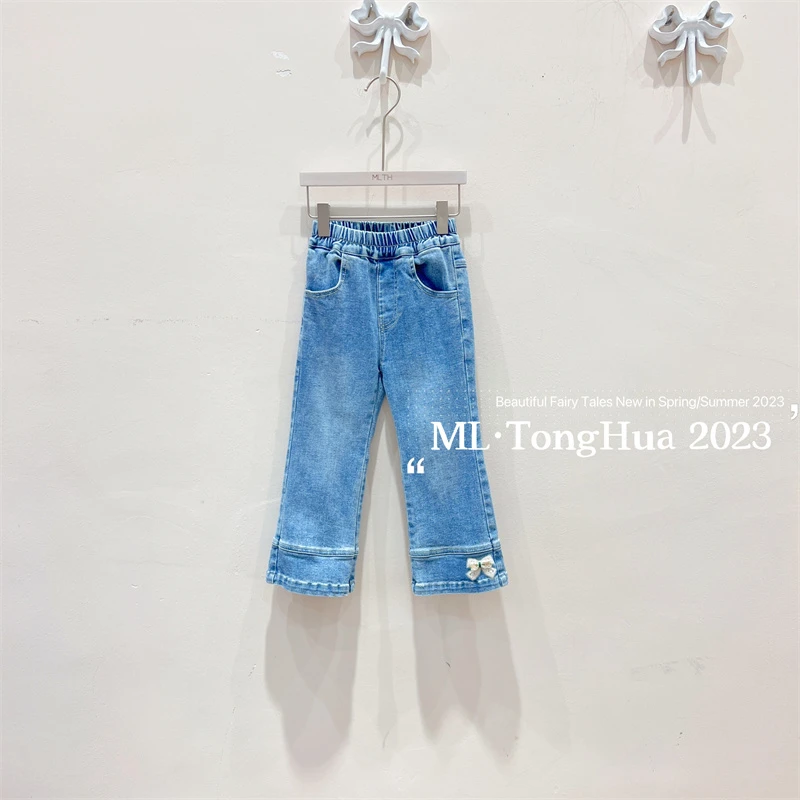 美丽童话~蝴蝶结拼接牛仔裤2335404（汉服牛仔裤）