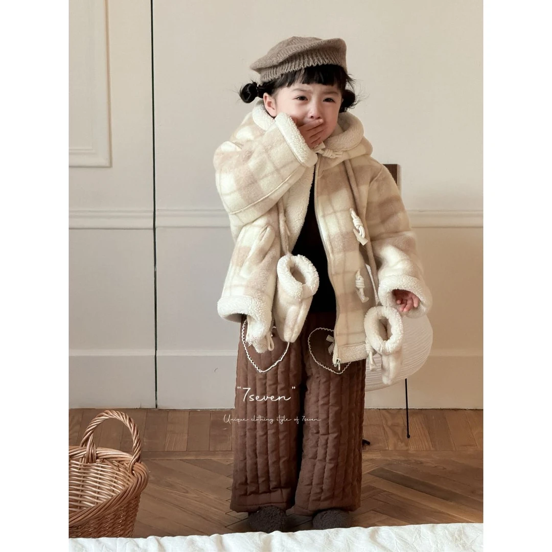 7Seven.冬~格子连帽毛毛外套7196