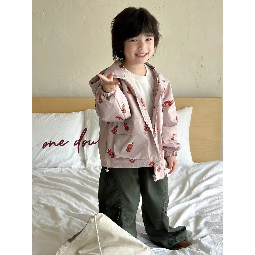 one豆~小熊连帽外套2662