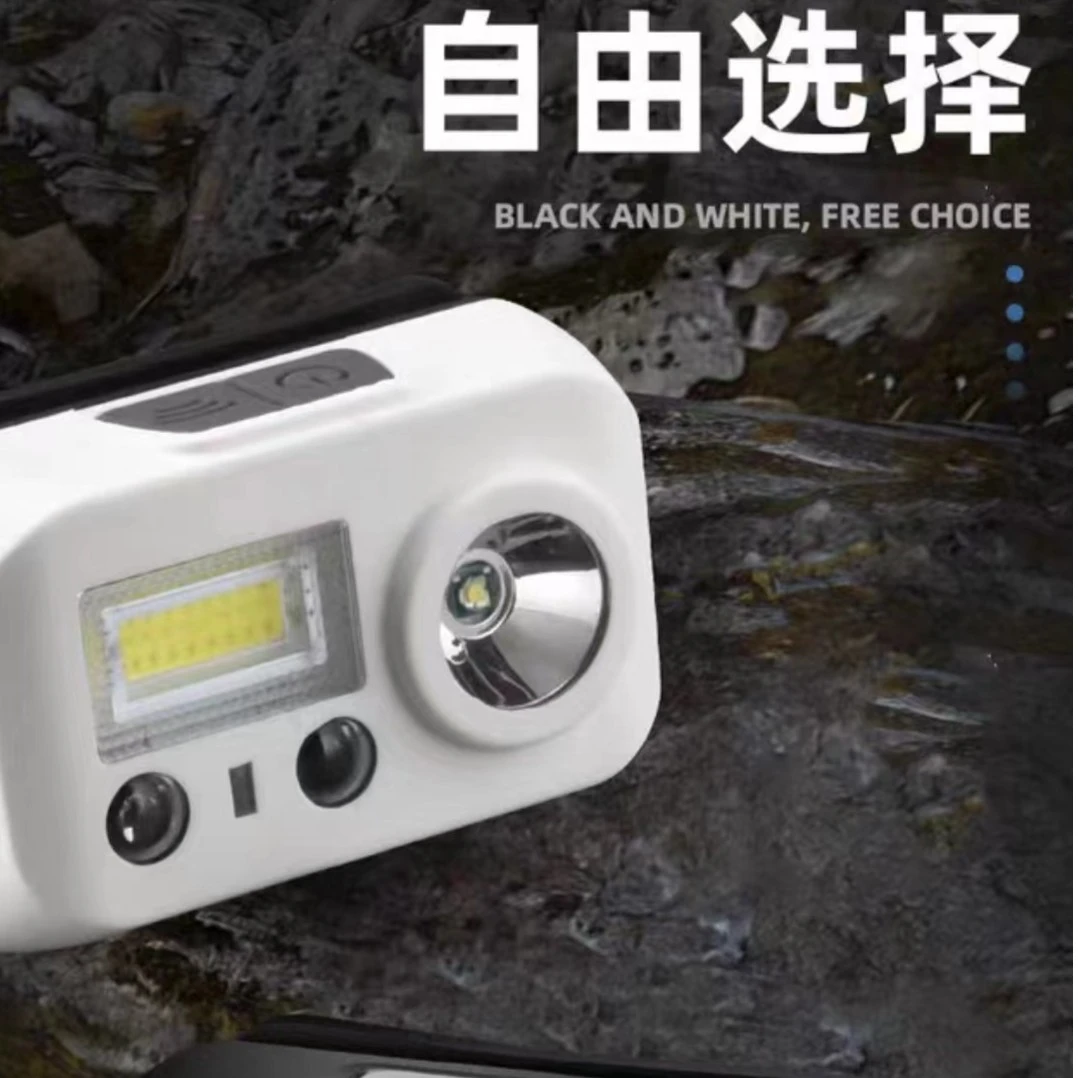 LED头戴加帽充电超亮强光夜钓感应灯三档强光爆闪红光驱蚊头灯