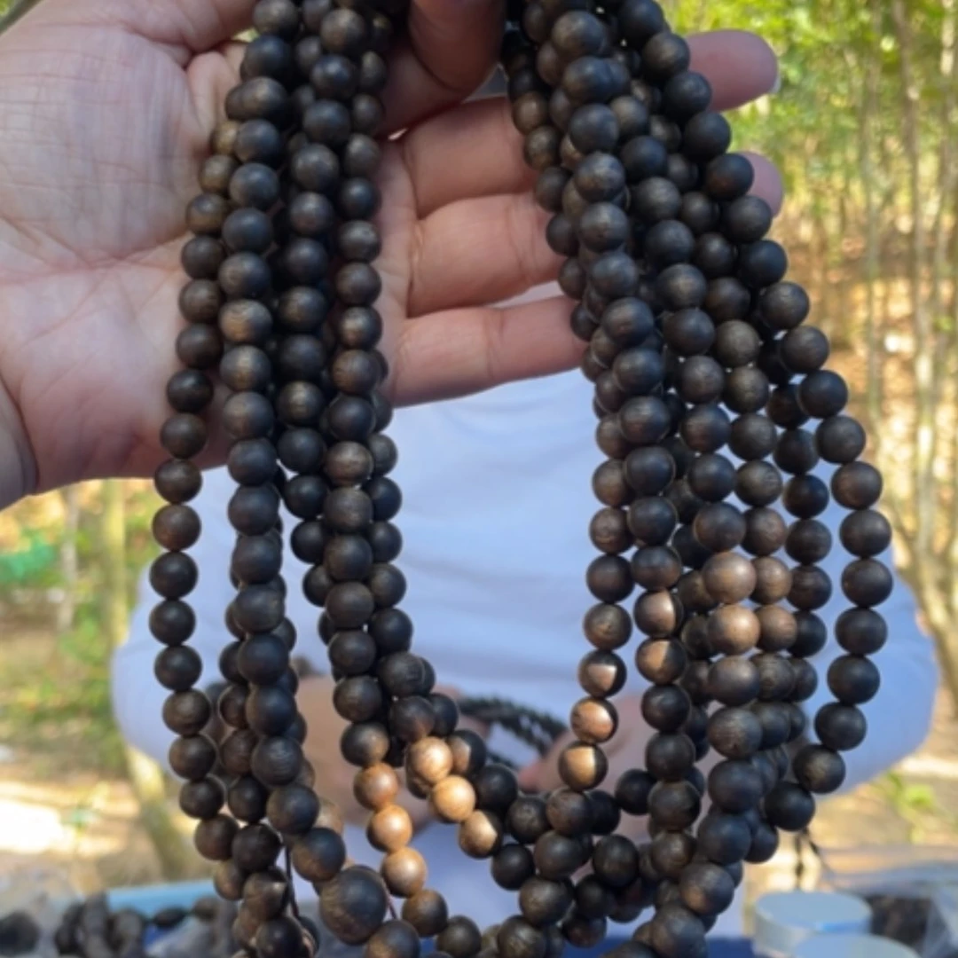 【闪购商品】沉香手串乌身圆叶圆珠08/20克多样性发一
