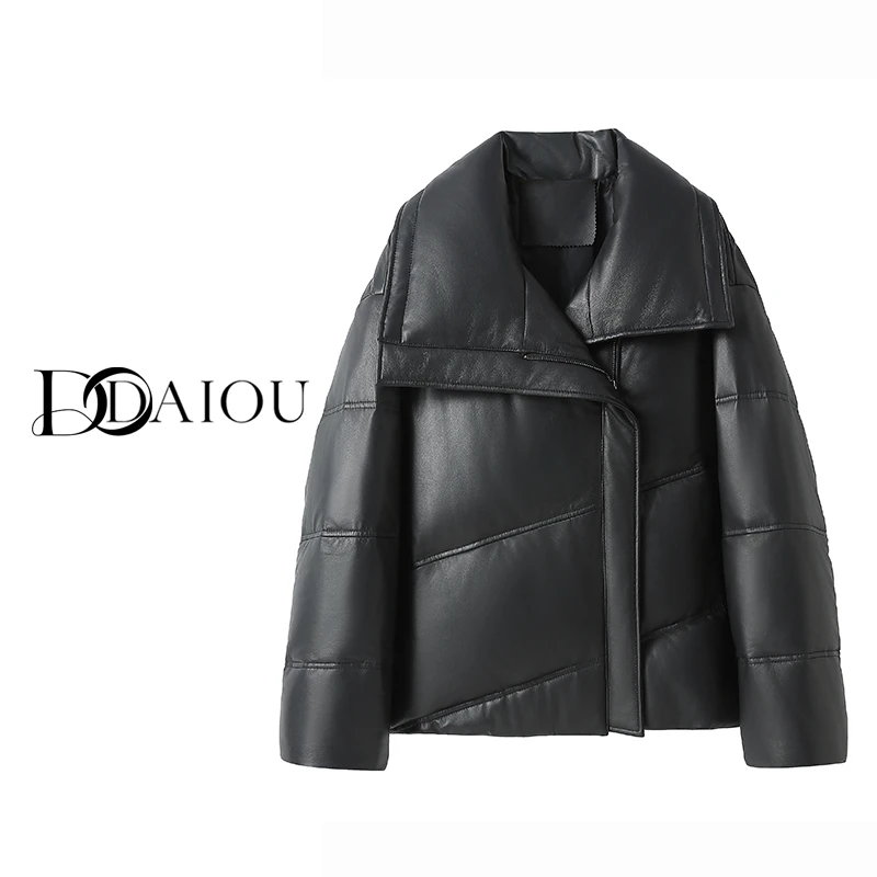 【卡拉诺】2025冬季海宁大领头层绵羊皮鹅绒服真皮羽绒服88623