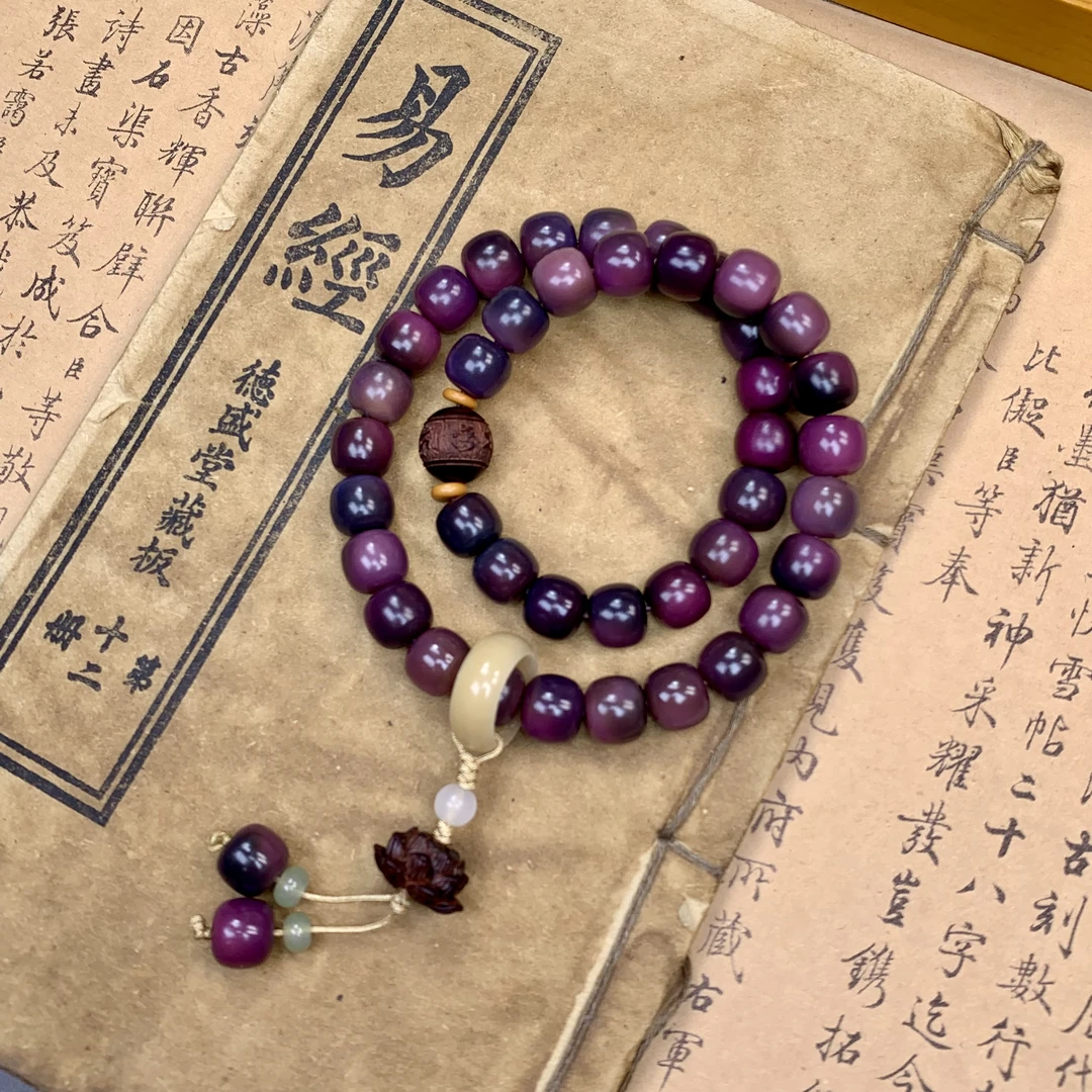 紫葡萄 原创手作 菩提手串手持