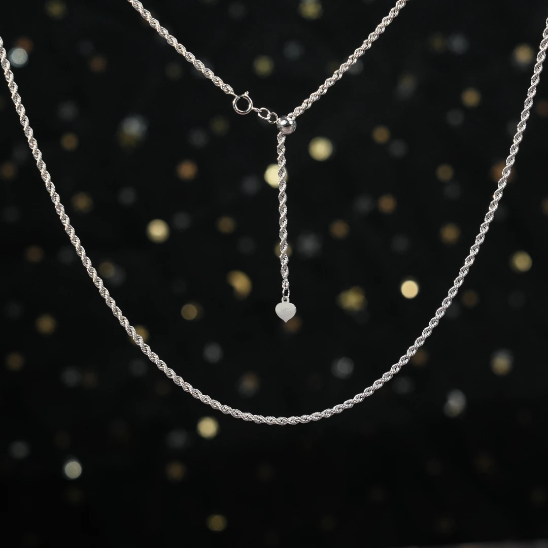 白色麻花链60cm-18K金-FF968-BK|BKJ2