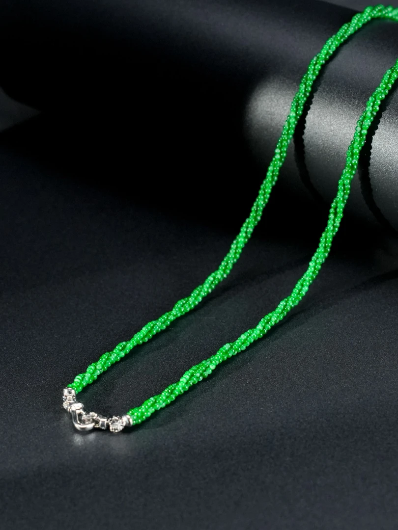 翡翠珠链-约卡2mm-18K金-KG03-BK|CXQ21