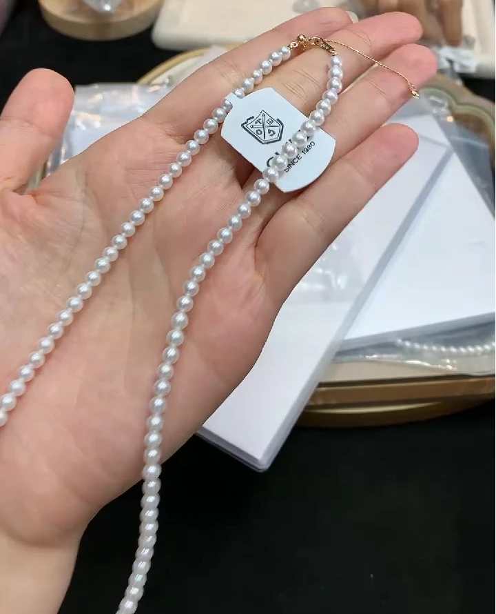 淡水珍珠项链-18K金-卡3.8~4.5mm-CF71-BK|BZZ1