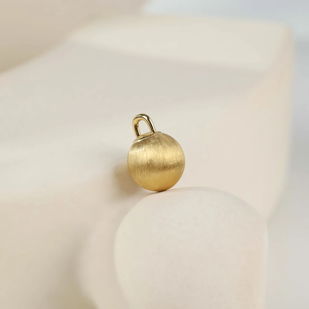 【拉丝金球】18K金吊坠卡12左右-FF562|BKJ5