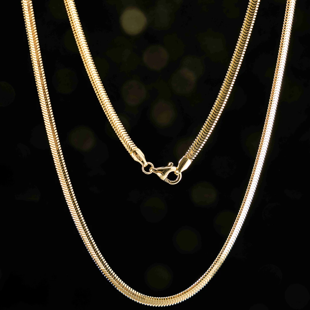 【明星同款】蛇骨链-18k金项链40cm-FFJ1096-BK|BKJ2