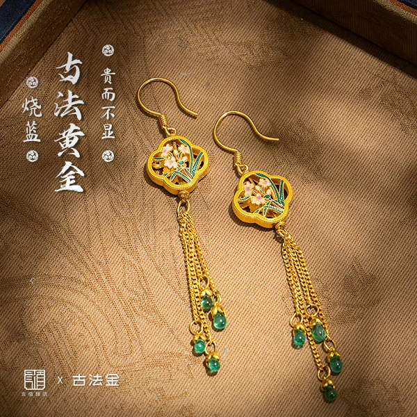 【知否】手工黄金足金耳饰-C03|BHJ4