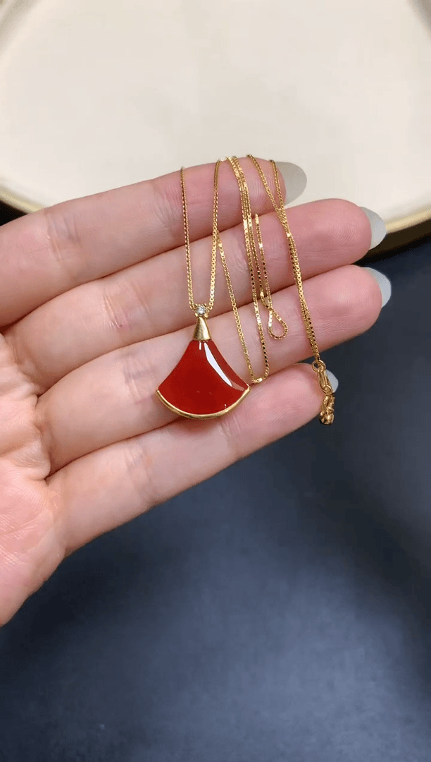 KH0005足金镶嵌玛瑙吊坠|BMN2