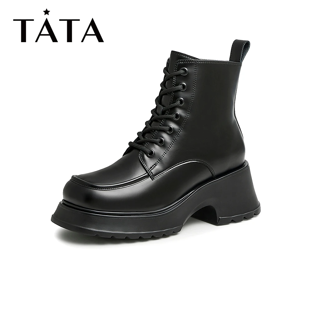Tata他她潮流厚底增高马丁靴女加绒保暖休闲靴秋冬季新款WBIA1DD2