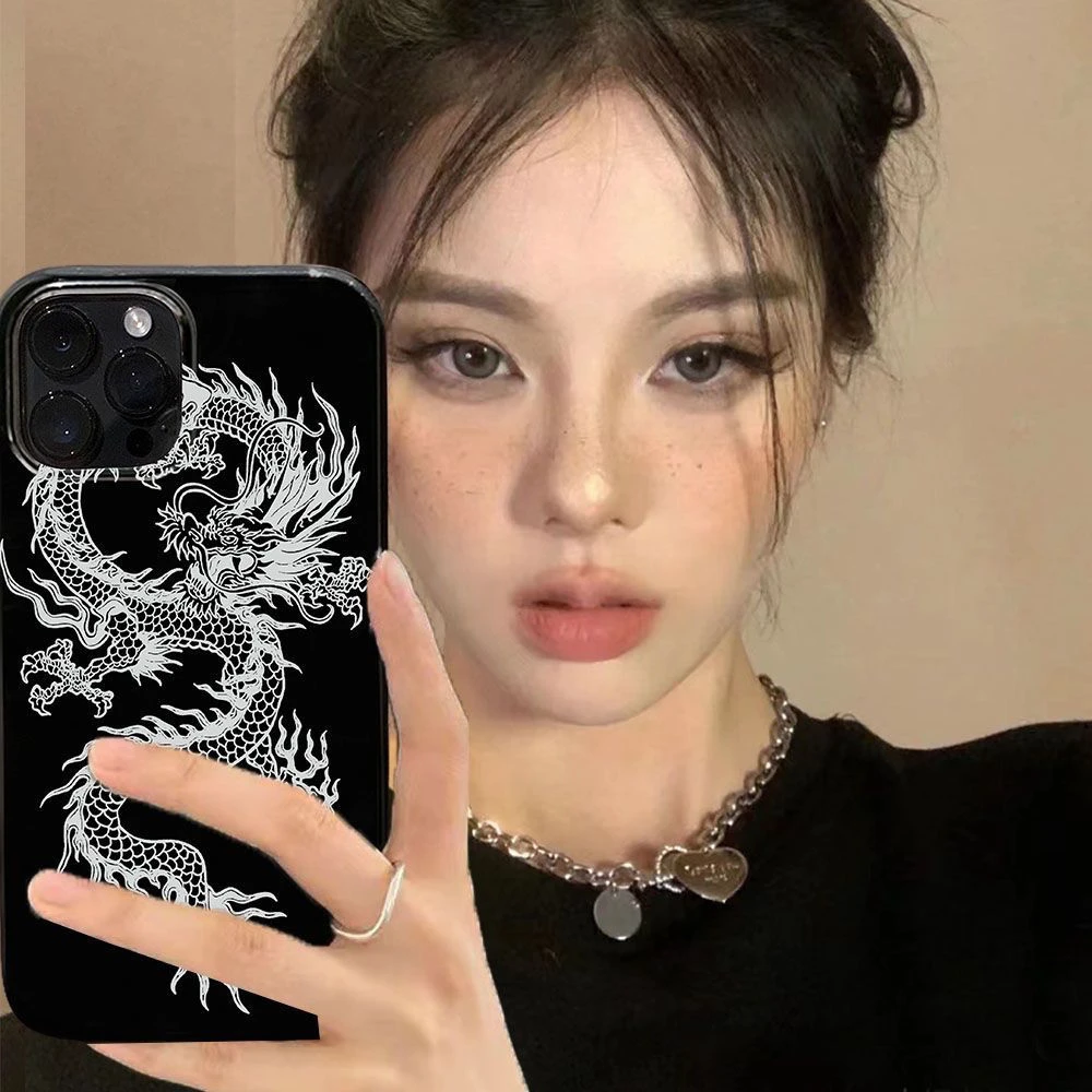 小众潮酷中国龙15适用iPhone13promax苹果14手机壳12暗黑8p辣妹XR