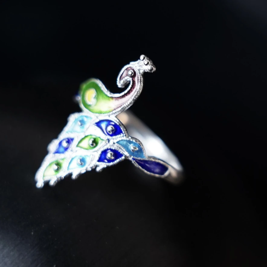 非遗手工 花丝珐琅 孔雀