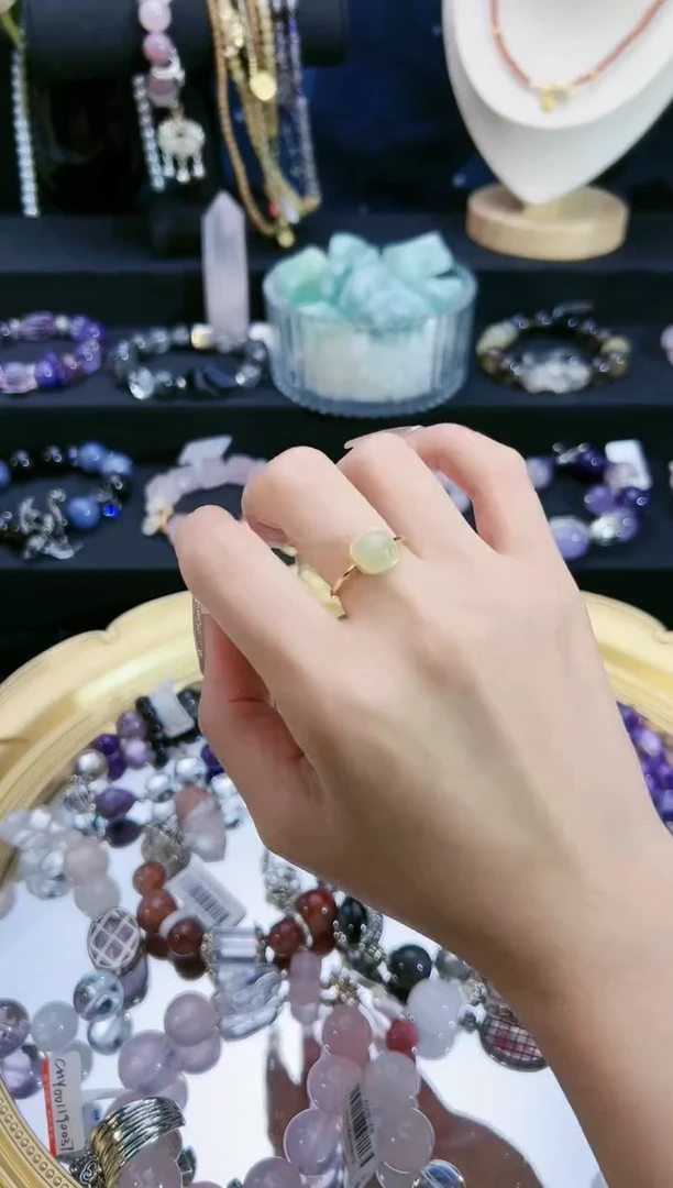 【闪购商品】和田玉戒指银S925镶嵌7颜色微差多样性发货发其一