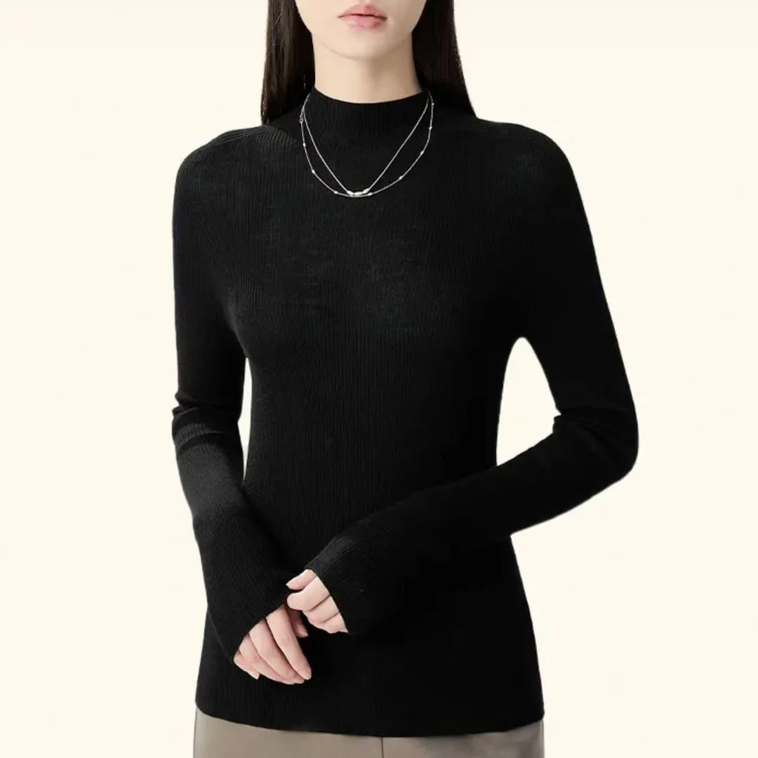 【正】天衣无缝烟管领打底针织衫柔软舒适保暖