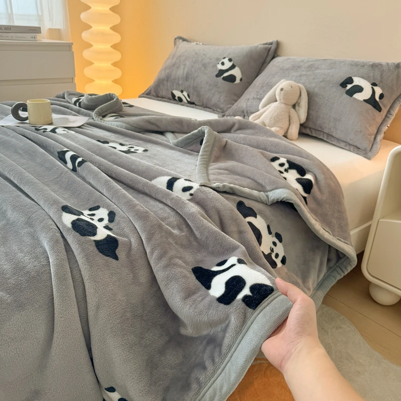 四季通用牛奶绒毛毯床单单人宿舍铺床毯子不掉毛午睡披肩毯盖毯