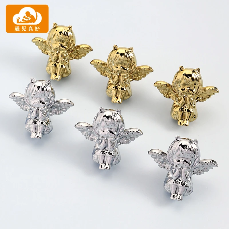 遇见真好金色小天使柜子拉手现代简约创意门把手银色橱柜抽屉拉手