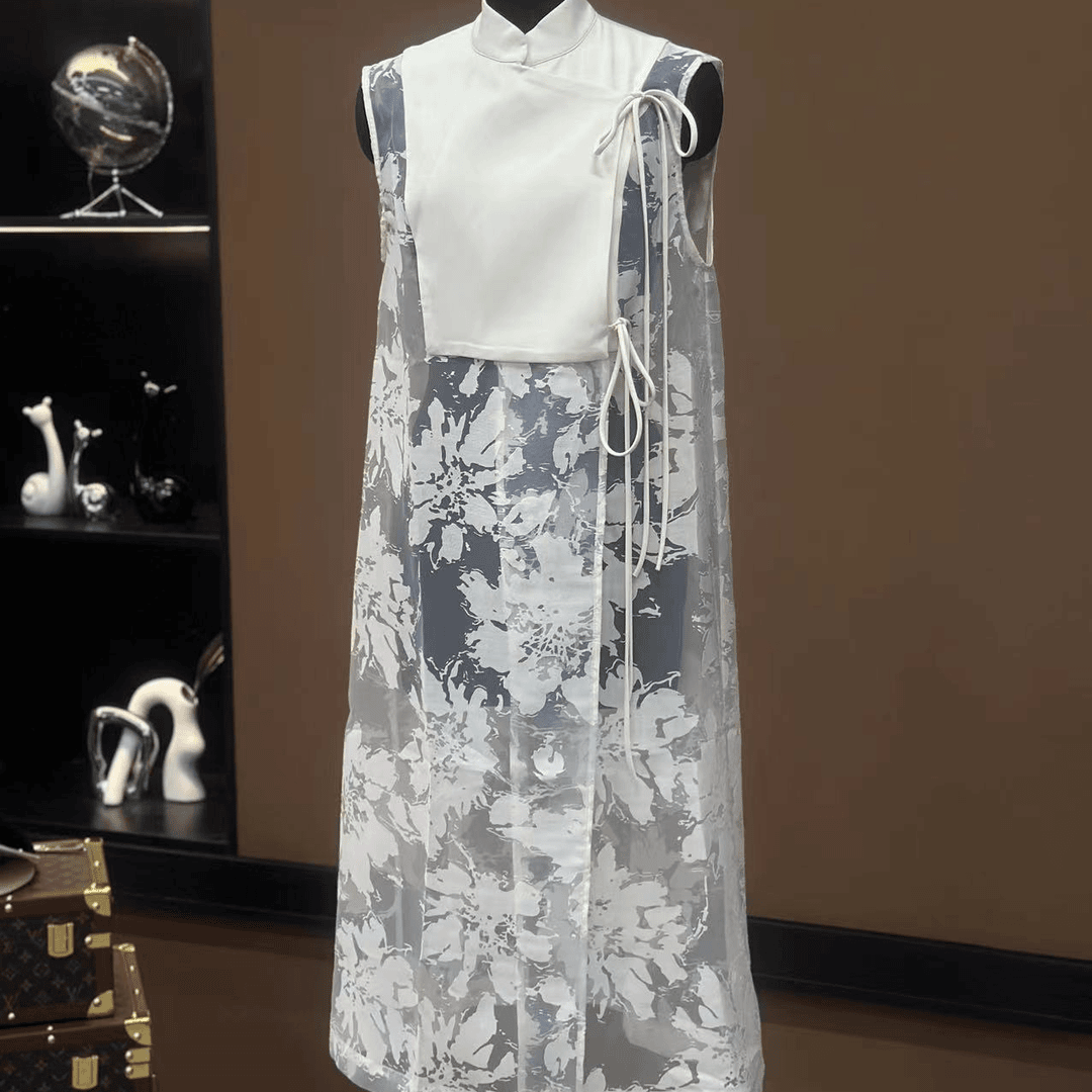 新中式系带式纱裙