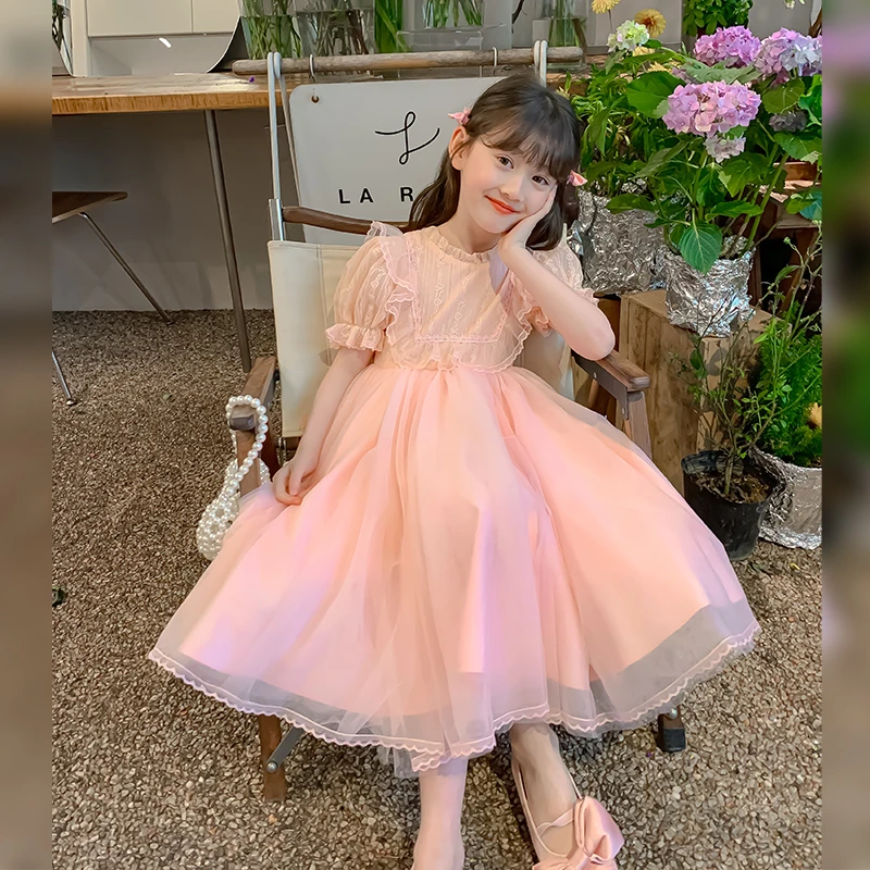 女童连衣裙夏装2024年新款儿童蓬蓬纱公主裙洋气中大童裙子夏季