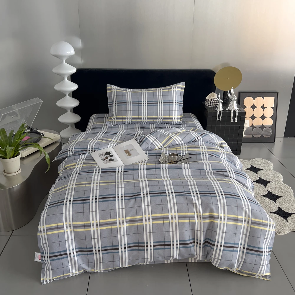 迎时简约生活三件套 单人涤棉宿舍套件 聚酯纤维面料透气柔软