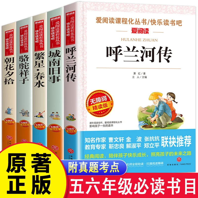 城南旧事原著呼兰河传繁星春水朝花夕拾正版五年级上下册阅读书籍
