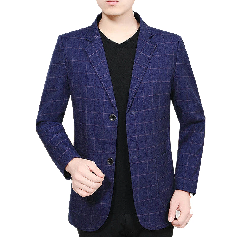 春秋男装单件西服上衣40岁50中年爸爸装外套中老年人商务休闲西装