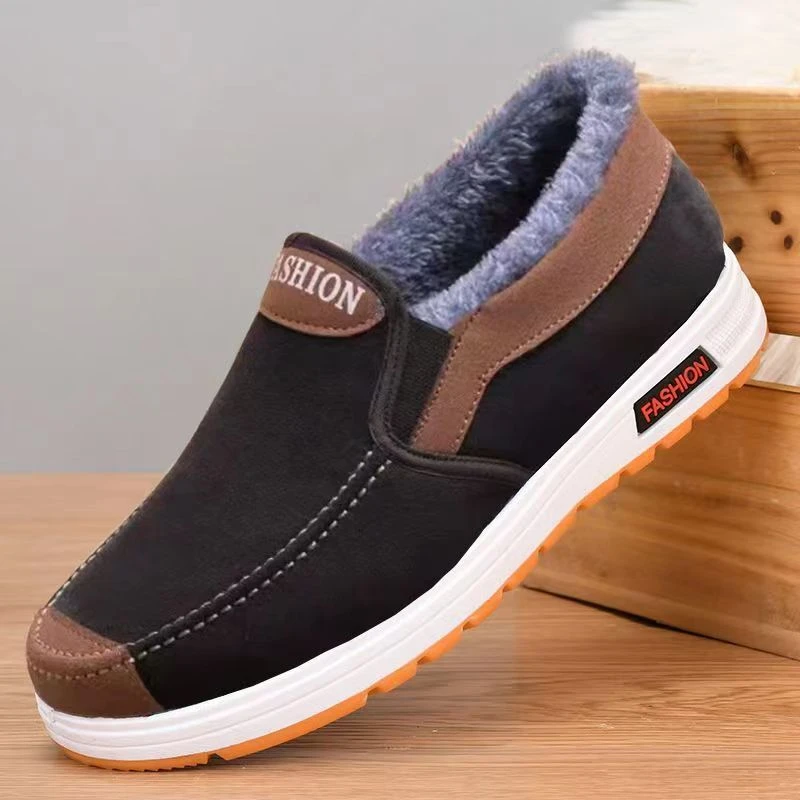 男鞋加绒老布鞋男士老年鞋休闲软底防滑加厚爸爸鞋温暖冬季秋冬