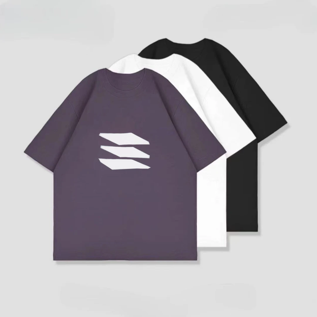 夏季冰感液氨棉潮流菱形印花短袖0813