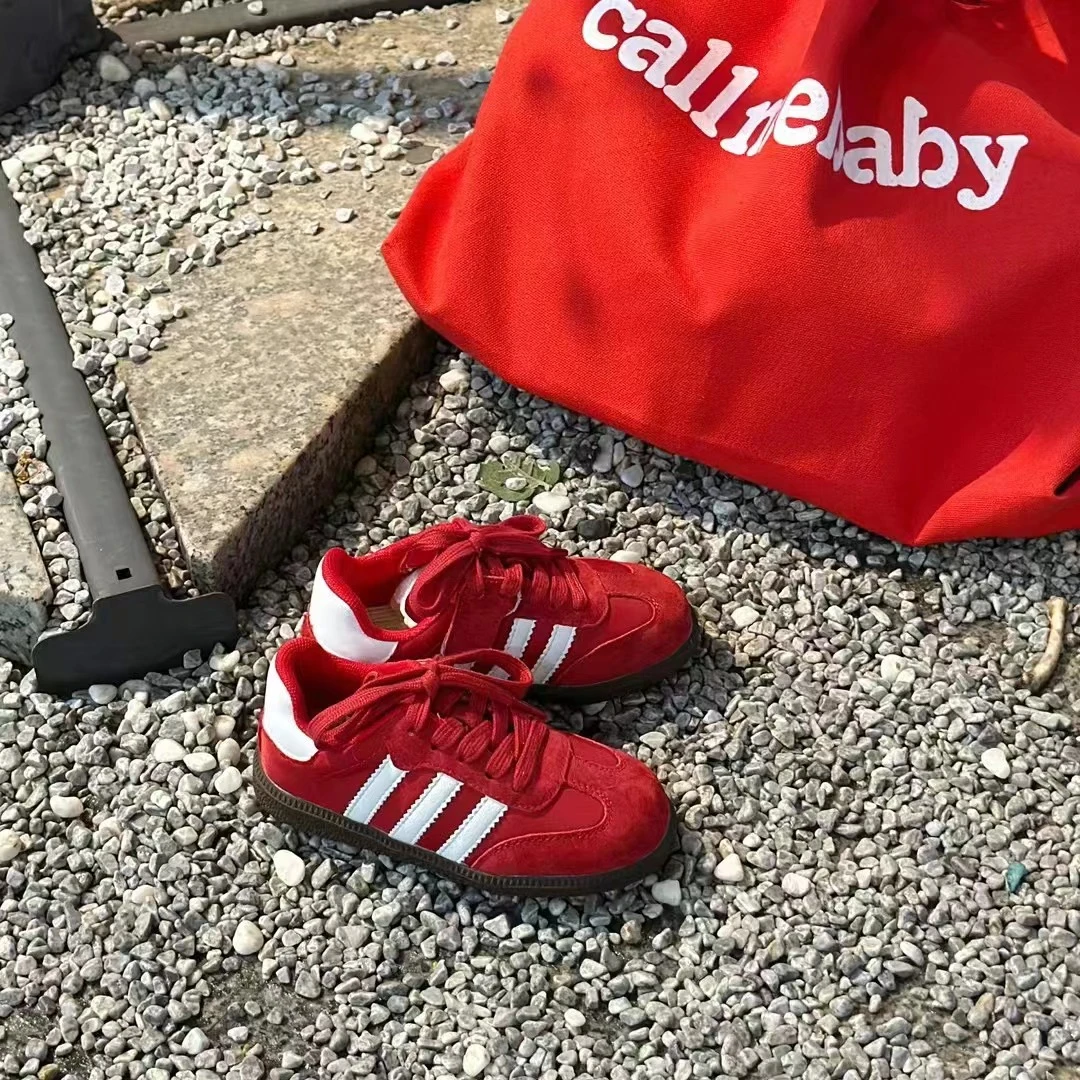 【红色德训】中大童板鞋透气时尚四季款男童韩版休闲鞋安哥拉红