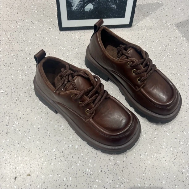 大金家日系jk洋气厚底系带小皮鞋女新款秋季百搭休闲乐福鞋复古