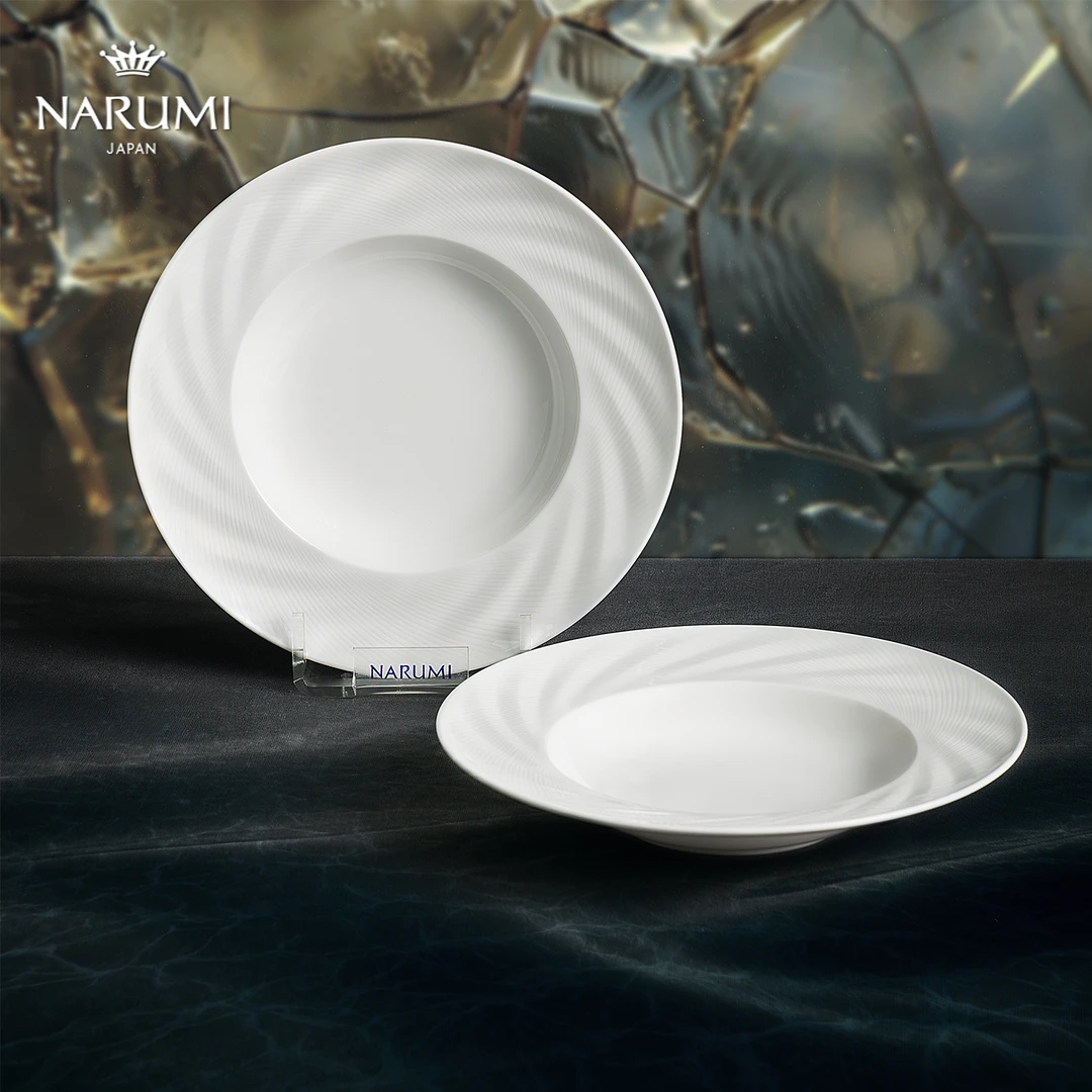 日本NARUMI鸣海Sense系列 24cm深盘2只装 骨瓷51800-5776G
