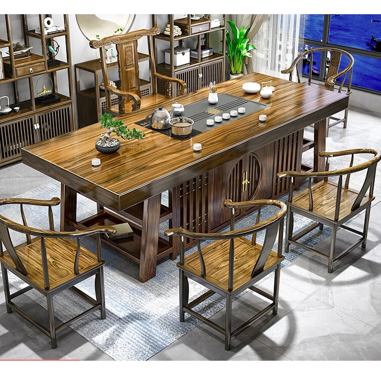 【八方来财储物款】新中式实木茶桌茶台大板茶桌