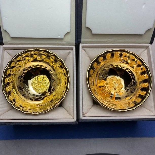 龙飞凤舞全金龙凤杯情侣对杯高端茶杯高档主人杯2只装礼盒装