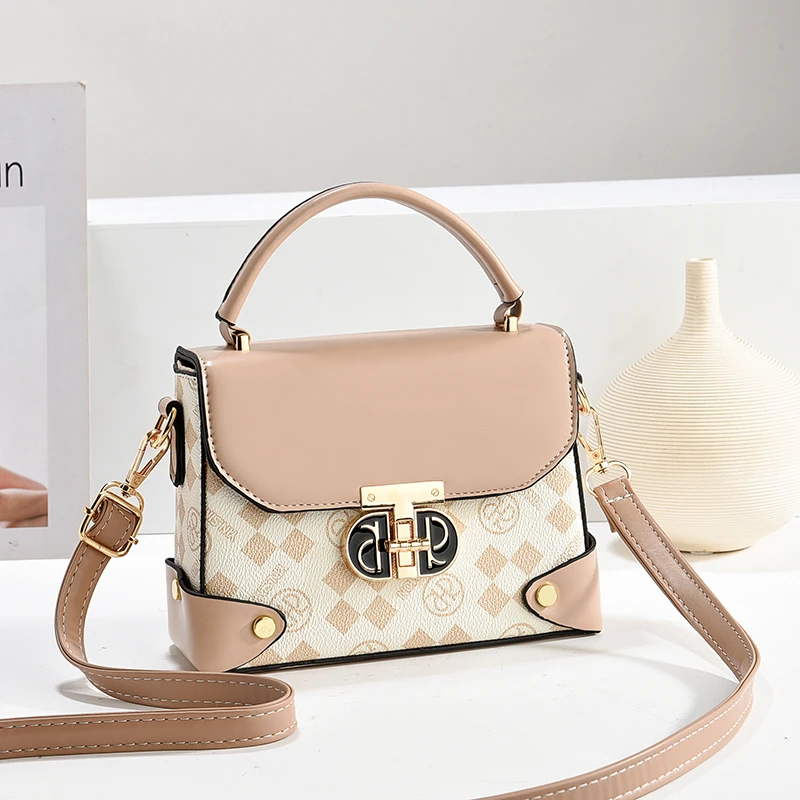 网红时尚女士手提包2024年夏季新款潮流ins复古格子单肩斜挎包女