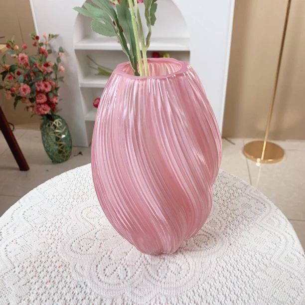麦芽糖花瓶轻奢花瓶扭曲螺旋玻璃花瓶客厅家居装饰品水培好看插花