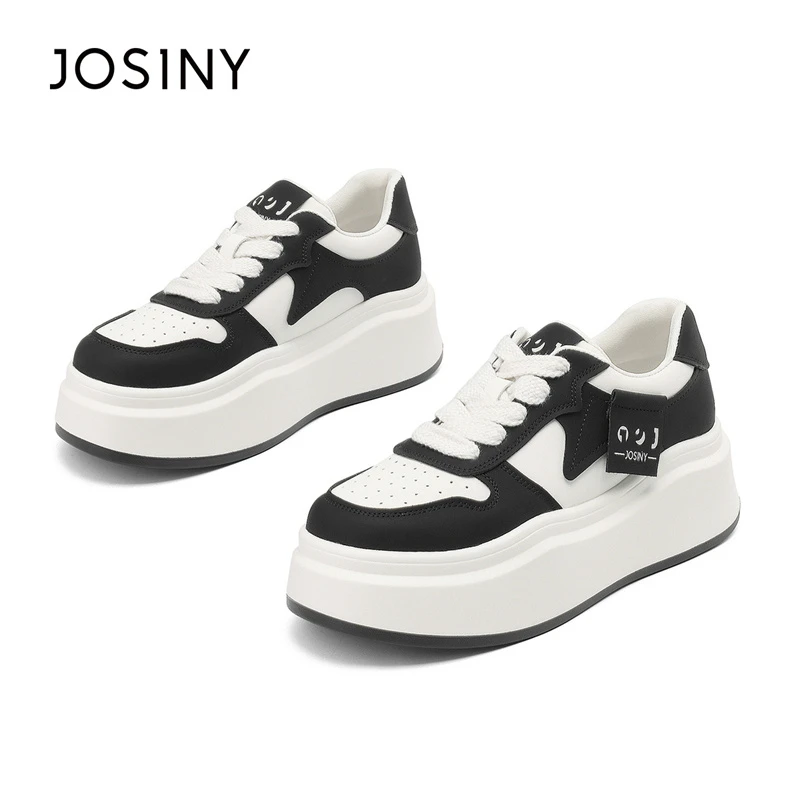 卓诗尼休闲板鞋女新款秋季增高百搭小白鞋低帮熊猫运动鞋26031