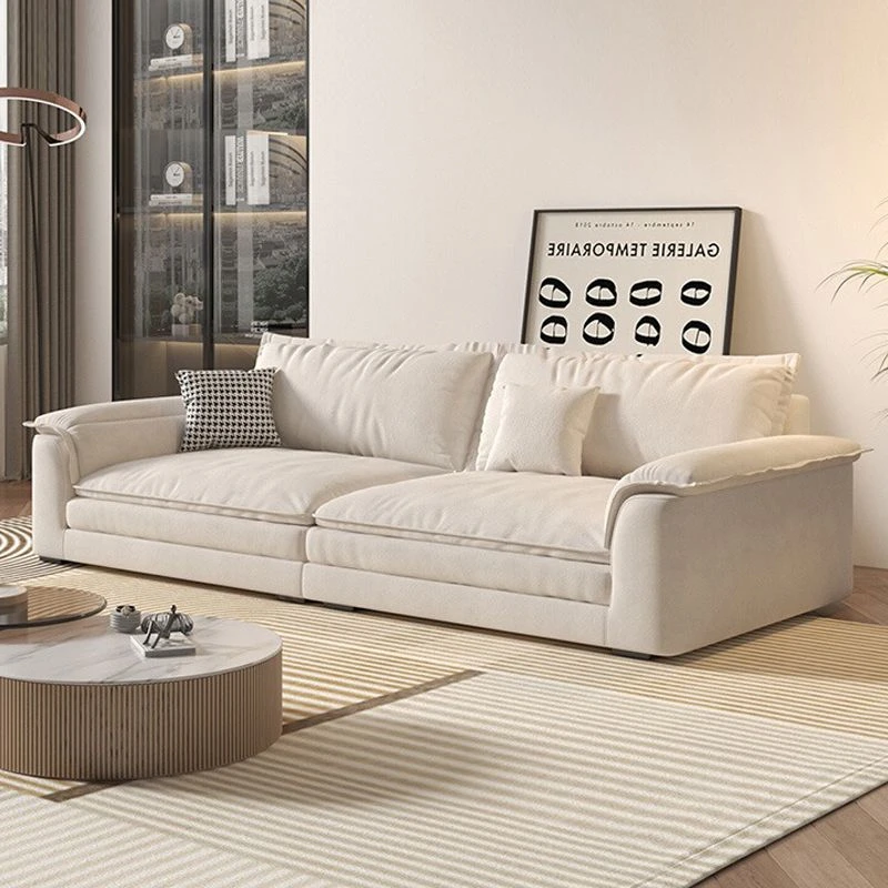 意式极简科技布沙发客厅北欧直排小户型简约现代轻奢布艺网红沙发