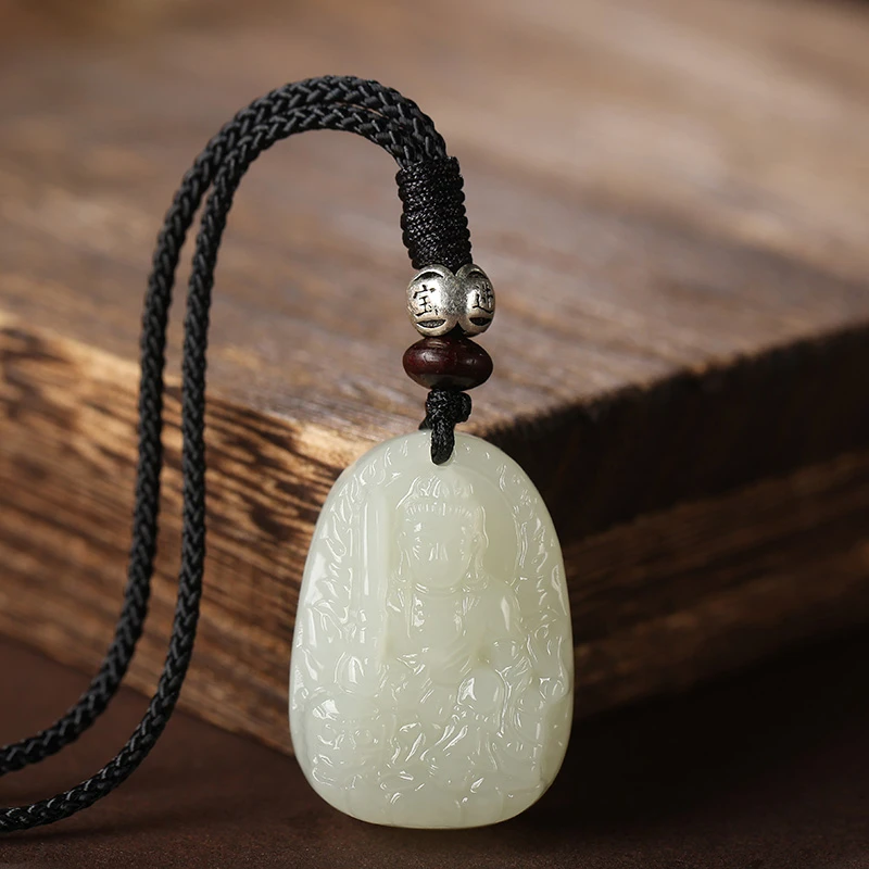 和田玉本命佛吊坠男女千手观音大日文殊菩萨属兔生肖守护神