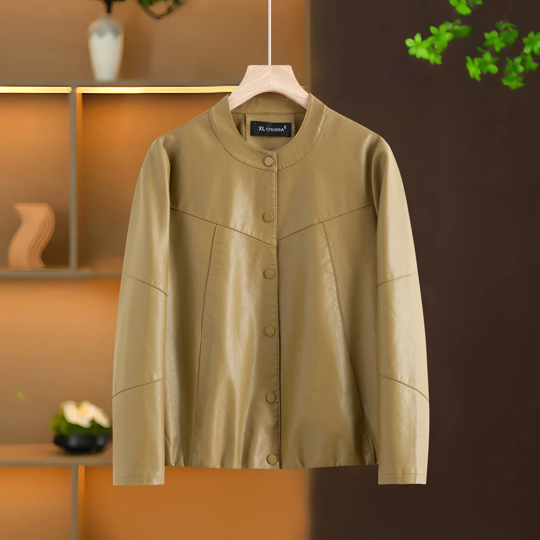 初秋新款洋气时尚轻奢高级气场十足皮夹克外套#2381