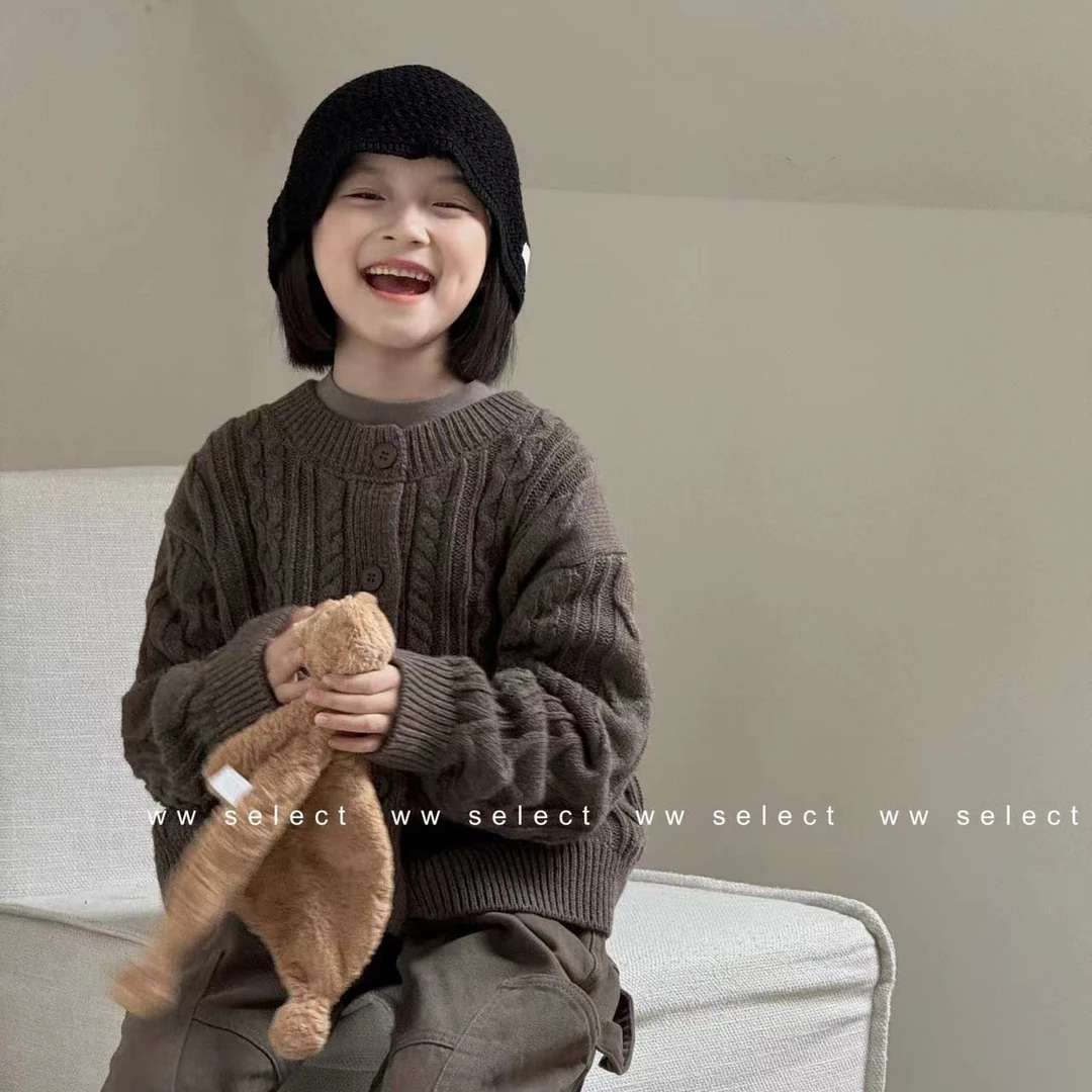 【复古咖】亲子开衫毛衣N047