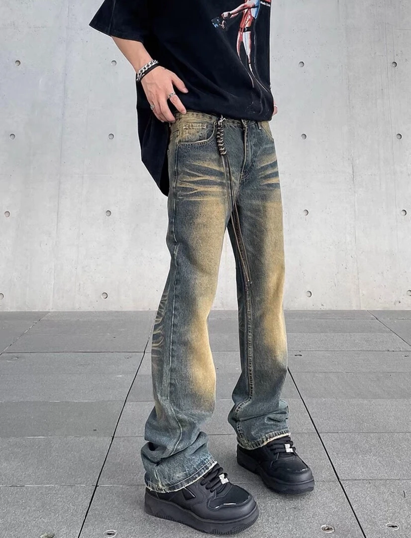 《孤品牛仔》完美主义者勿拍美式牛仔裤潮流牛仔裤直筒休闲百搭