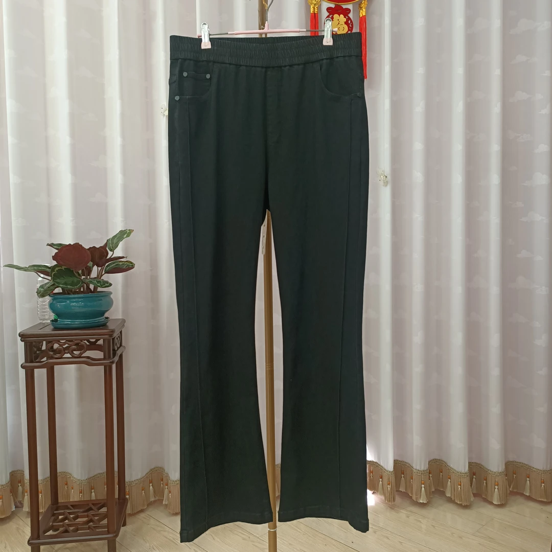 胖人坊大码牛仔微喇裤01253   裤长106