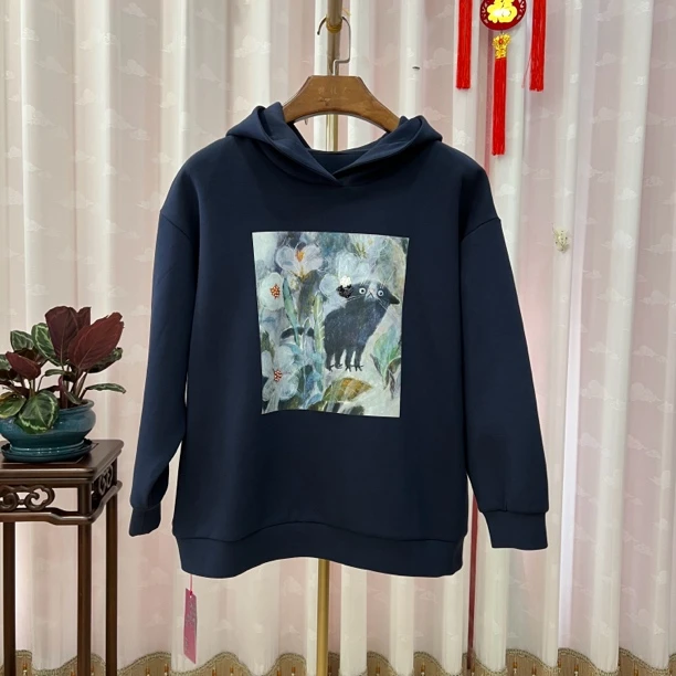 胖人坊大码带帽卫衣4012