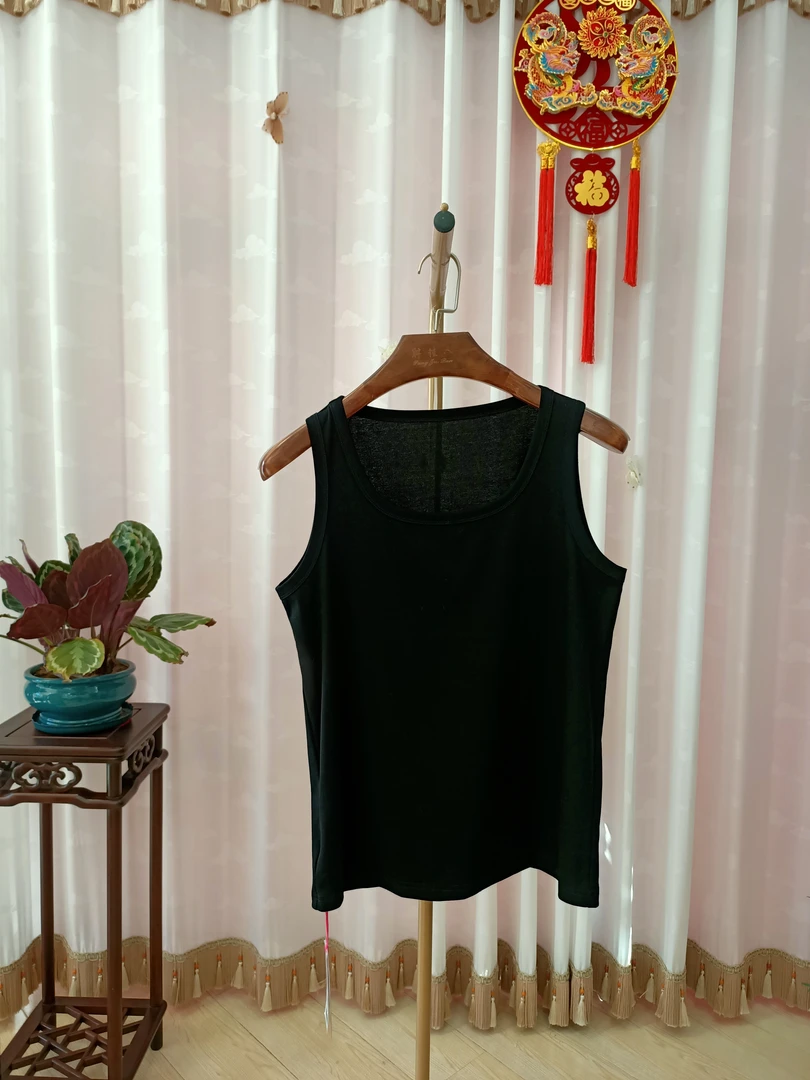 胖人坊大码宽肩方领背心4302