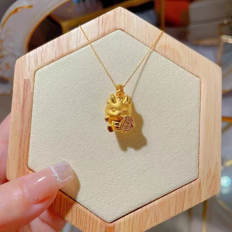 铜合金项链 新款不掉色精美国风招财龙项链轻奢小众龙年生肖吊坠