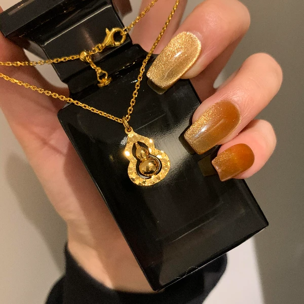 铜合金项链 国潮风碎冰冰时来运转葫芦女士不掉色百搭精致锁骨链