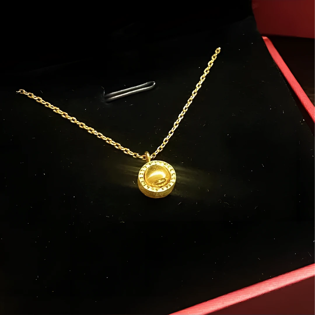 JIN BAI ZHENG 钛钢项链 不掉色猫眼转运珠项链女轻奢小众锁骨链