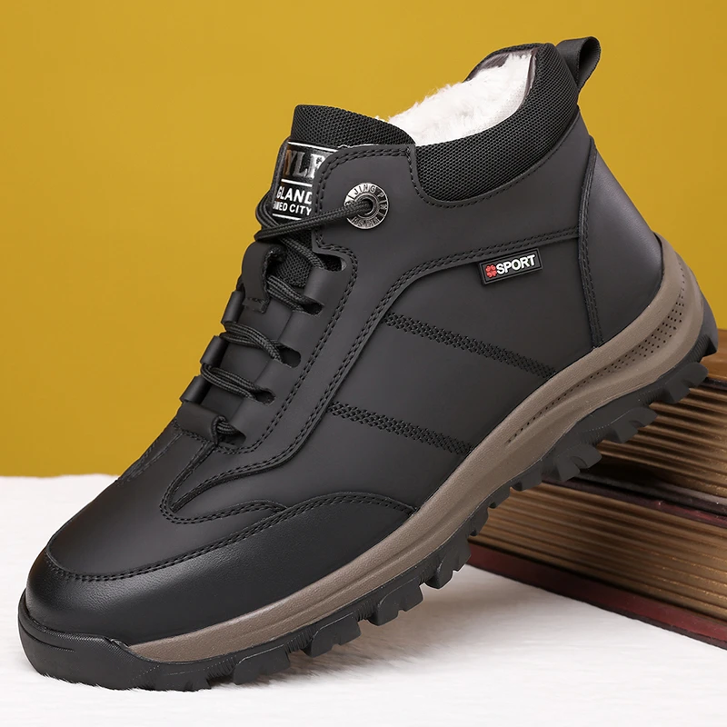 男鞋冬季新款休闲保暖棉鞋男士加绒保暖舒适男士防滑雪地靴