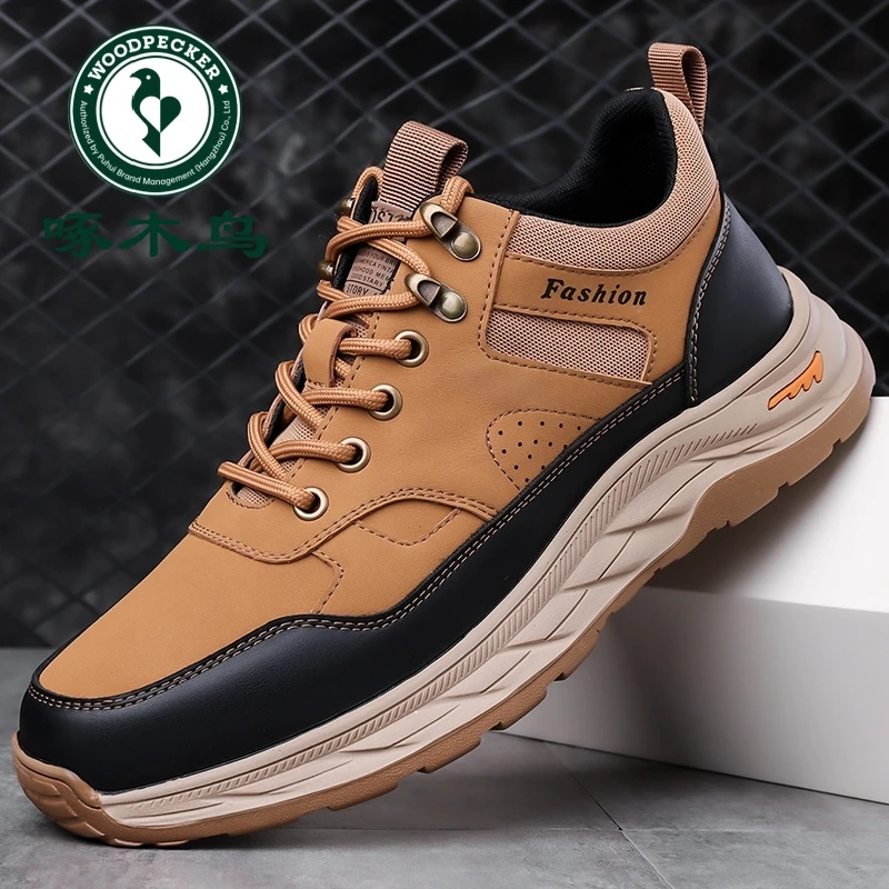 啄木鸟新款男鞋休闲百搭透气跑步鞋时尚防滑运动软底轻便休闲男鞋