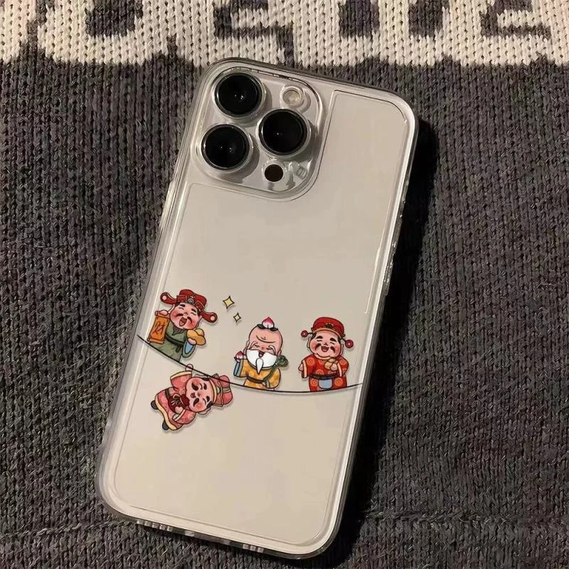 财神一线牵iPhone15手机壳14苹果13软壳12promax硅胶xs全包xr高级